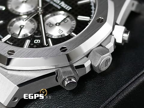 Audemars Piguet 愛彼 AP錶 Royal Oak Chronograph 皇家橡樹 26331ST 計時碼錶 黑色經典格紋面盤 不銹鋼 2019年新式保卡 26331 ST 自動上鍊 41mm