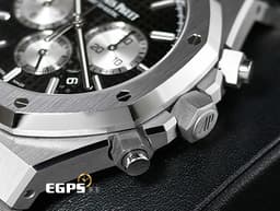 Audemars Piguet 愛彼 AP錶 Royal Oak Chronograph 皇家橡樹 26331ST 計時碼錶 <font color=#4F4F4F>黑色經典格紋面盤</font> 不銹鋼 <font color=#FF0000>2019年新式保卡</font> 26331 ST 自動上鍊 41mm