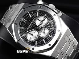 Audemars Piguet 愛彼 AP錶 Royal Oak Chronograph 皇家橡樹 26331ST 計時碼錶 <font color=#4F4F4F>黑色經典格紋面盤</font> 不銹鋼 <font color=#FF0000>2019年新式保卡</font> 26331 ST 自動上鍊 41mm