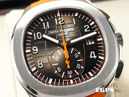 Patek Philippe 百達翡麗 PP錶  Aquanaut  5968 A 海底探險家 5968A-001 不銹鋼材質 飛返計時 計時碼表 自動上鍊 <font color="#FF0000"> 不鏽鋼身價之王 海底探險家首款計時腕錶，黑色、橘色雙色原廠橡膠錶帶 2020年保單 </font><font color="#FFFF33"> 此錶歡迎各路錶友以 PP、AP、勞力士 來店交換，本店將以最高價評估～</font> 42mm