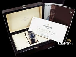 Patek Philippe 百達翡麗 PP錶  藍水鬼  <font color="#0000E3"> 藍色面盤 </font>  Aquanaut  5168 G Jumbo 海底探險家 5168G-001 18K白金材質&nbsp;<font color="#FF0000">2021年保單 新款按動式摺疊帶扣&nbsp;</font>自動上鍊<font color="#FF0000">&nbsp;</font>42mm