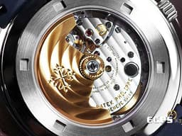 Patek Philippe 百達翡麗 PP Aquanaut Jumbo 海底探險家 5168G-001 18K白金材質 <font color="#05f0f0">午夜藍色漸層壓花面盤</font>&nbsp;<font color="#ff0000">2024年保單 新款按動式摺疊帶扣 已貼膜</font> 自動上鏈&nbsp;42mm