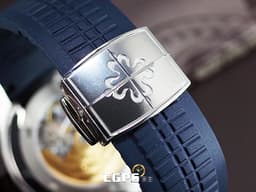 Patek Philippe 百達翡麗 PP錶  藍水鬼  <font color="#0000E3"> 藍色面盤 </font>  Aquanaut  5168 G Jumbo 海底探險家 5168G-001 18K白金材質&nbsp;<font color="#FF0000">2021年保單 新款按動式摺疊帶扣&nbsp;</font>自動上鍊<font color="#FF0000">&nbsp;</font>42mm