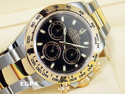 ROLEX 勞力士 Cosmograph Daytona 宇宙計時型 迪通拿 116503 計時碼錶 18K黃金 半金款 黑色面盤 2018年&nbsp;賽車錶 自動上鍊 40mm