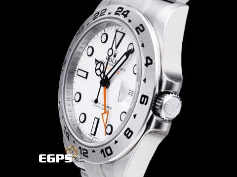 ROLEX 勞力士 EXPLORER Ⅱ 216570 蠔式 探險家2型 白色面盤 橘針 GMT 兩地時間 2022年新式綠卡 自動上鍊 42mm