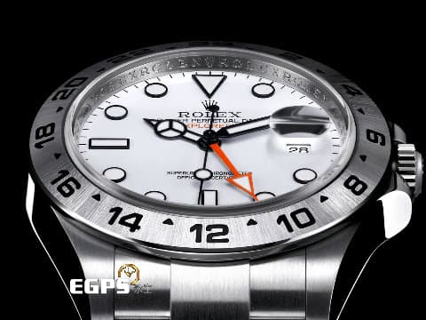 ROLEX 勞力士 EXPLORER Ⅱ 216570 蠔式 探險家2型 白色面盤 橘針 GMT 兩地時間 2022年新式綠卡 自動上鍊 42mm