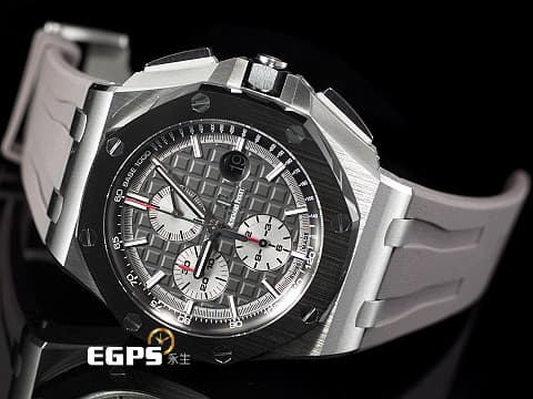 Audemars Piguet AP錶 愛彼 Royal Oak Offshore 皇家橡樹離岸型 鈦貓 26400IO.OO.A004CA.01 鈦金屬 陶瓷錶圈 2017年保單 深灰色面盤 計時碼表 男錶 44mm