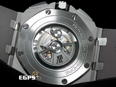Audemars Piguet AP錶 愛彼 Royal Oak Offshore 皇家橡樹離岸型 鈦貓 26400IO.OO.A004CA.01 鈦金屬 陶瓷錶圈 2017年保單 深灰色面盤 計時碼表 男錶 44mm