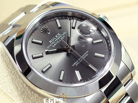 ROLEX 勞力士 Datejust 41 蠔式日誌型 126300 石板灰色錶面 柱狀時標 DJ41 不鏽鋼 大三針 2025年新式保卡 蠔式（Oyster）三節錶帶 自動上鍊 41mm