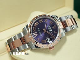 ROLEX 勞力士 Datejust 278341RBR 18K玫瑰金&amp;不鏽鋼材質 半金款 <font color="#05f0f0">原廠鑲嵌VI鑲鑽時標 雪花鑲鑽錶圈</font>&nbsp;<font color="#e6b3e1">紫羅蘭色面盤</font>&nbsp;<font color="#FF0000">2026年保卡&nbsp;</font>自動上鍊 31mm