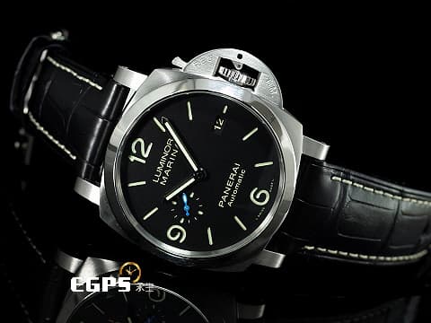 PANERAI 沛納海 Luminor Marina PAM01312 三日鍊 藍色小秒針 PAM1312 經典夜光三明治面盤 不鏽鋼  2024年保單 新款錶盒  自動上鍊 44mm