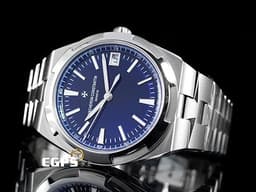 Vacheron Constantin 江詩丹頓 VC Oversea 縱橫四海 4500V/110A-B128 <font color="#FF0000"> 易拆卸替換錶帶裝置，日內瓦印記 2022年保單 </font> <font color="#05f0f0"> 絕美氣質出眾的藍面大三針 台灣公司貨 一錶三戴</font> 自動上鏈&nbsp;41mm