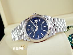 ROLEX 勞力士 Datejust 36 蠔式日誌型 126234 <font color="#0080FF">亮藍色面盤 柱狀夜光時標</font> 不鏽鋼 DJ36 經典三角坑紋錶圈 <font color="#FF0000">2025年保卡 紀念型（Jubilee）五銖錶帶</font> 自動上鍊 36mm