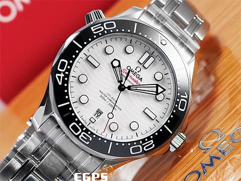 OMEGA 歐米茄 Seamaster Diver 300 海馬 21030422004001 白色波浪紋陶瓷面盤 陶瓷錶圈 不鏽鋼 同軸擒縱 2023年保卡 排氦氣閥 潛水錶 自動上鍊 42mm