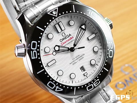 OMEGA 歐米茄 Seamaster Diver 300 海馬 21030422004001 白色波浪紋陶瓷面盤 陶瓷錶圈 不鏽鋼 同軸擒縱 2023年保卡 排氦氣閥 潛水錶 自動上鍊 42mm