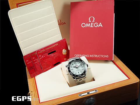 OMEGA 歐米茄 Seamaster Diver 300 海馬 21030422004001 白色波浪紋陶瓷面盤 陶瓷錶圈 不鏽鋼 同軸擒縱 2023年保卡 排氦氣閥 潛水錶 自動上鍊 42mm