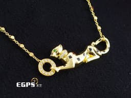 Cartier 卡地亞 Panthère de Cartier 美洲豹吊墜 黃K金 鑲鑽 項鍊 精品 B7224734<font color="#FF0000"> 送禮首選 </font> 精品項鍊