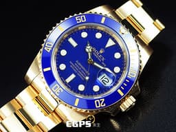 ROLEX 勞力士 Submariner 潛航者 116618LB 陶瓷框 18K黃金材質 <font color="#6da6d5">藍色面盤 全金藍水鬼 </font> <font color="#FF0000">2019年保卡</font> 自動上鍊 40mm