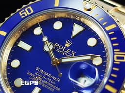ROLEX 勞力士 Submariner 潛航者 116618LB 陶瓷框 18K黃金材質 <font color="#6da6d5">藍色面盤 全金藍水鬼 </font> <font color="#FF0000">2019年保卡</font> 自動上鍊 40mm
