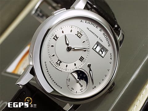A. LANGE &amp; SÖHNE 朗格 Lange 1 Moonphase Platinum 109.025 鉑金材質 月相功能、大日期窗、動力儲存顯示&nbsp;台灣公司貨&nbsp;手動上鏈 38.5mm