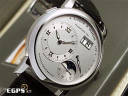 A. LANGE &amp; SÖHNE 朗格 Lange 1 Moonphase Platinum 109.025 鉑金材質 <font color="#05f0f0">月相功能、大日期窗、動力儲存顯示</font>&nbsp;<font color="#FF0000">台灣公司貨</font>&nbsp;手動上鏈 38.5mm