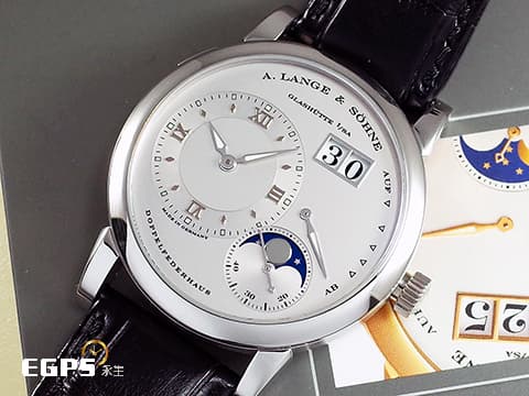A. LANGE &amp; SÖHNE 朗格 Lange 1 Moonphase Platinum 109.025 鉑金材質 月相功能、大日期窗、動力儲存顯示&nbsp;台灣公司貨&nbsp;手動上鏈 38.5mm