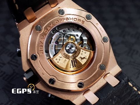 Audemars Piguet 愛彼 AP錶 Royal Oak Offshore 皇家橡樹離岸型 計時碼表 26470OR.00.A002CR.01 18K玫瑰金材質 小金貓&nbsp;2020年保單&nbsp;自動上鍊 42mm