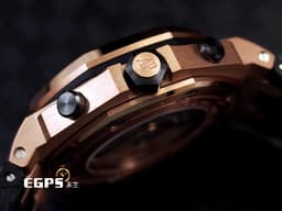 Audemars Piguet 愛彼 AP錶 Royal Oak Offshore 皇家橡樹離岸型 計時碼表 26470OR.00.A002CR.01 <font color="#ffecc2">18K玫瑰金材質 小金貓</font>&nbsp;<font color="#FF0000">2020年保單</font>&nbsp;自動上鍊 42mm