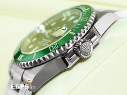ROLEX 勞力士 Submariner 潛航者 116610LV 不鏽鋼材質 <font color="#009100"> 絕版綠色陶瓷框 太陽紋綠色面盤 全綠水鬼 </font><font color="#FF0000">&nbsp;2016年保卡 台灣公司貨 絕版錯過不再&nbsp;&nbsp;</font>潛水錶 自動上鍊 40mm