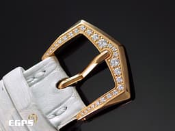 Patek philippe 百達翡麗 PP錶 4948 18K玫瑰金材質  4948R-001 <font color=#fdd6d5>珍珠貝母面盤 原廠鑲鑽 年曆錶 月相盈虧</font> <font color=#FF0000>PP印記</font> 自動上鍊 38mm