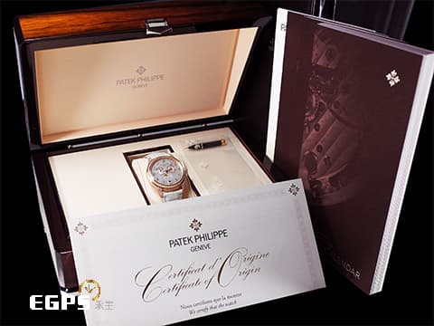 Patek philippe 百達翡麗 PP錶 4948 18K玫瑰金材質  4948R-001 珍珠貝母面盤 原廠鑲鑽 年曆錶 月相盈虧 PP印記 自動上鍊 38mm