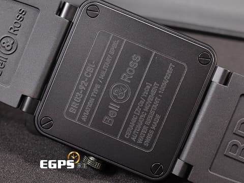 Bell &amp; Ross 柏萊士 Instruments系列 BR03-92-CBL 黑陶瓷 綠色藍寶石水晶玻璃 HUD抬頭顯示器概念 全球限量999只 2020年保卡 台灣公司貨&nbsp;飛行錶 自動上鍊 42mm