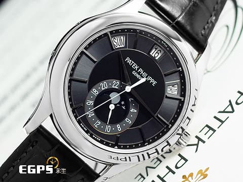 PATEK PHILIPPE 百達翡麗 PP 5205 Annual Calendar 年曆錶 5205G-010 月相盈虧 18K白金材質  新款PP印記&nbsp;自動上鍊 40mm