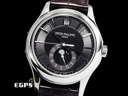PATEK PHILIPPE 百達翡麗 PP 5205 Annual Calendar 年曆錶 5205G-010 月相盈虧 18K白金材質 <font color="#FF0000"> 新款PP印記&nbsp;</font>自動上鍊 40mm