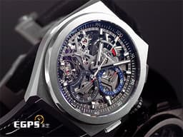 ZENITH 真力時 Defy El Primero 21 高振頻 1/100秒 計時碼錶 95.9000.9004/78.R582 <font color="#05f0f0">鏤空面盤 鈦金屬材質</font> <font color="#FF0000">2025年保單</font> 自動上鍊 44mm