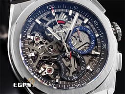 ZENITH 真力時 Defy El Primero 21 高振頻 1/100秒 計時碼錶 95.9000.9004/78.R582 <font color="#05f0f0">鏤空面盤 鈦金屬材質</font> <font color="#FF0000">2025年保單</font> 自動上鍊 44mm