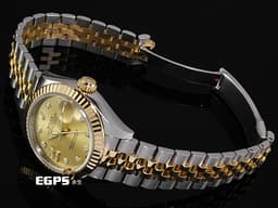 ROLEX 勞力士 Lady Date-Just 279173 DJ28 不鏽鋼&amp;18K黃金半金材質 <font color="#ffeca7"> 香檳金色面盤 原廠星形鑽石時標 鑲8顆鑽石的18K金羅馬數字IX</font> <font color="#FF0000">2025年保卡</font> 自動上鍊 28mm