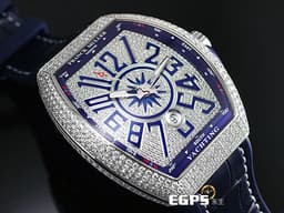 Franck Muller 法蘭穆勒 FM Vanguard V45 <font color=#00bfff>Yachting 遊艇系列</font>  V45 SC DT 精鑲滿天星鑽錶 <font color=#FF0000> 滿滿的美鑽耀眼奪目，絕對是目光的焦點，歡迎來店試戴！！</font> 滿天星鑽面 自動上鏈 44x54 mm