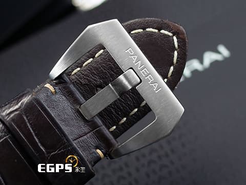 PANERAI 沛納海 LUMINOR MARINA PAM351 PAM00351 三日鍊 金色指針 鈦金屬材質 鐵鏽色三明治面盤 透明錶背&nbsp;台灣公司貨&nbsp;自動上鏈 44mm