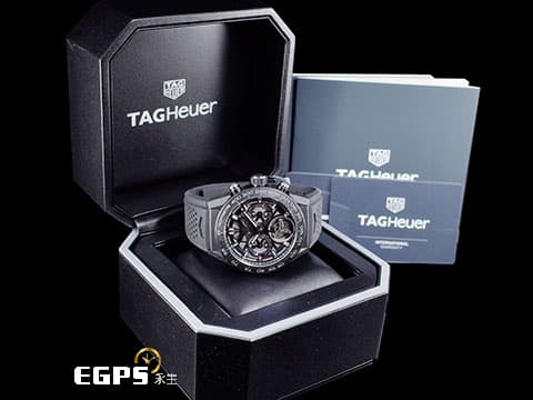 Tag Heuer 泰格 豪雅 Carrera Calibre Heuer 02T 卡萊拉系列 Tourbillon Chronograph 陀飛輪 計時碼錶 CAR5A8W.FT6071 鍛造碳 + 黑色PVD鈦金屬 鏤空面盤 CP值最高的陀飛輪 台灣公司貨 自動上鍊 45mm