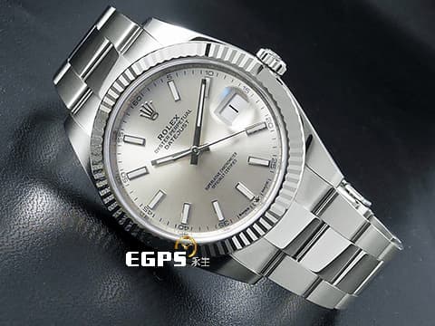 ROLEX 勞力士 DateJust 41 蠔式日誌型 126334 銀色放射紋面盤 不鏽鋼 DJ41 經典三角坑紋錶圈 2022年新式保卡 蠔式（Oyster）三節錶帶 自動上鍊 41mm