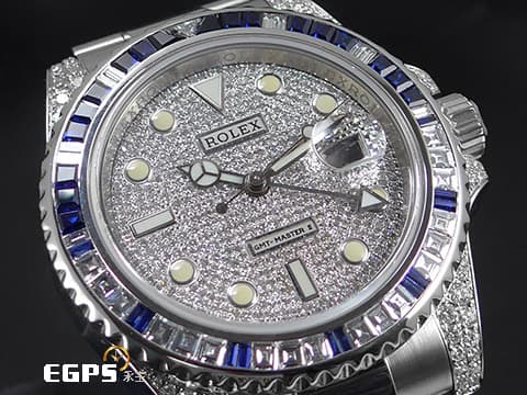 ROLEX 勞力士 GMT-Master II 116710LN 格林威治型 116710 LN 兩地時區 陶瓷框 這個精鑲藍寶石鑽框和滿天星鑲鑽面盤，讓您花少少的錢，卻有著完全不同的感覺，價值感百萬等級  ，不想到處撞錶跟別人一樣 自動上鍊 40mm