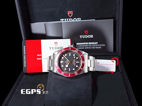 TUDOR 帝舵 Heritage Black Bay 79230 M79230R-0012 斧頭針 酒紅色陽極氧化鋁字圈 啞黑色面盤&nbsp;2019年保單 鍊帶款 紅水鬼 41mm