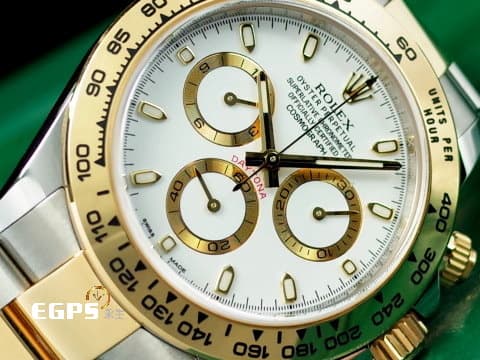 ROLEX 勞力士 Cosmograph Daytona 宇宙計時型 迪通拿 116503 不鏽鋼&amp;18K黃金材質 半金款 白色面盤搭配金色計時圈  計時碼表 賽車錶 2019年保卡 自動上鍊 40mm