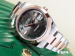 ROLEX 勞力士 DATEJUST 126301 經典 蠔式日誌型 DJ41 18K玫瑰金材質 半金款 <font color="#009100">綠羅馬時標面盤</font>  <font color="#FF0000">2025年新式保卡</font> 自動上鍊 41mm