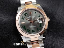 ROLEX 勞力士 DATEJUST 126301 經典 蠔式日誌型 DJ41 18K玫瑰金材質 半金款 <font color="#009100">綠羅馬時標面盤</font>  <font color="#FF0000">2025年新式保卡</font> 自動上鍊 41mm