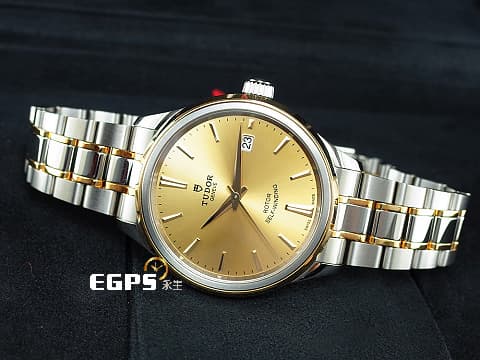 TUDOR 帝舵 Style 風尚 系列 12503&nbsp;香檳金色面盤&nbsp; 18K黃金 半金款 經典 大三針 半金腕錶超值首選&nbsp;2020年台灣公司貨&nbsp;自動上鍊 38mm