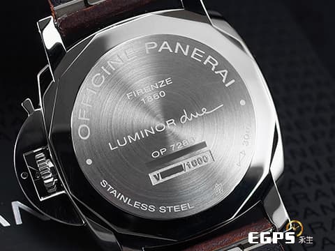PANERAI 沛納海 LUMINOR DUE PAM1046 小秒針 PAM01046 不鏽鋼材質 白色奶油面盤 沛納海專利護橋 夜光指針 2021年保單 台灣公司貨&nbsp;自動上鍊 42mm