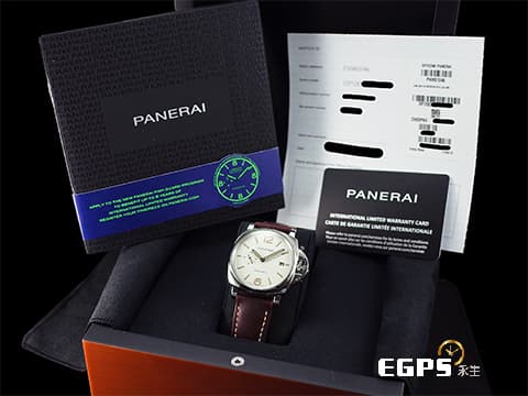 PANERAI 沛納海  LUMINOR DUE PAM1046 小秒針 PAM01046 白色奶油面盤 夜光指針   2020年保單   沛納海專利護橋 不鏽鋼  自動上鍊 42mm