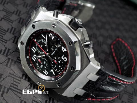 Audemars Piguet 愛彼 AP錶 Royal Oak Offshore 皇家橡樹 離岸型 26470ST.OO.A101CR.01 黑色經典大型格紋面盤 黑熊 計時碼表 不鏽鋼 2015年台灣公司貨 自動上鏈 42mm